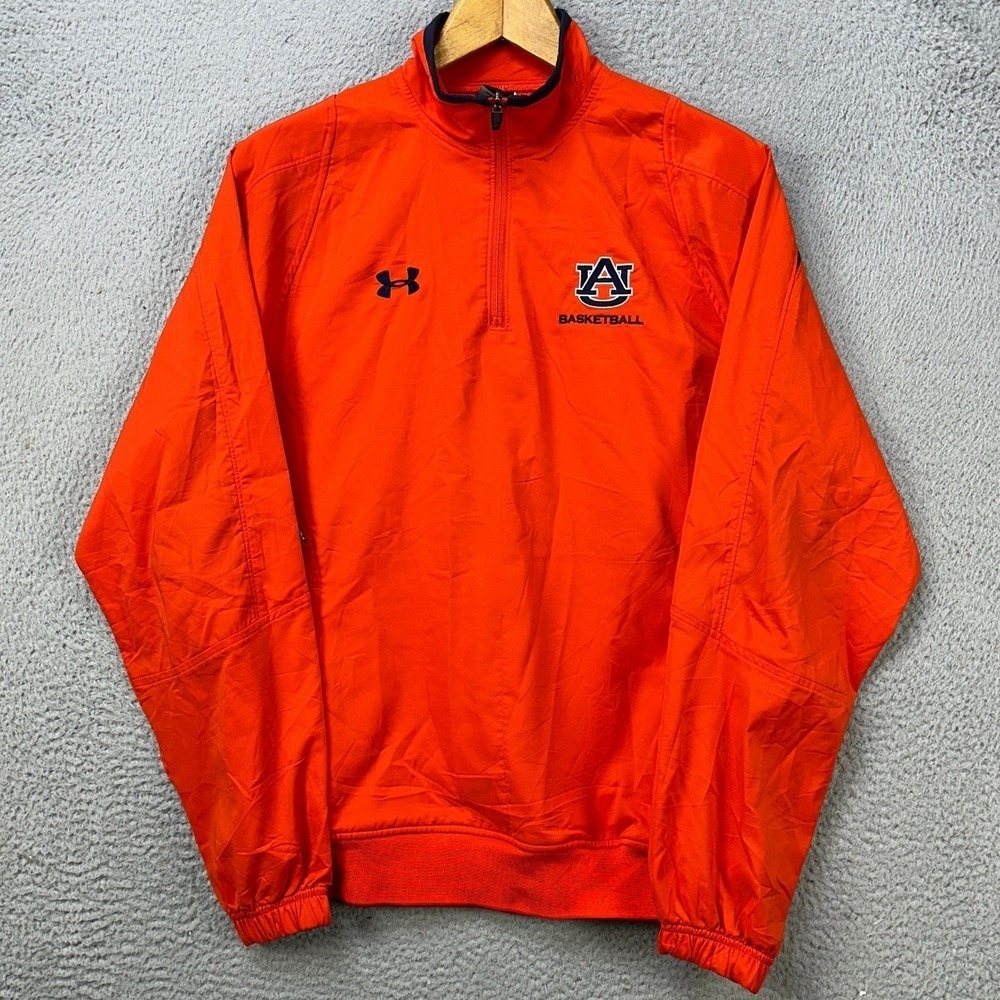 University In Auburn Tigers Jacket Mens Medium Red Quarter Zip Logo Under Armour